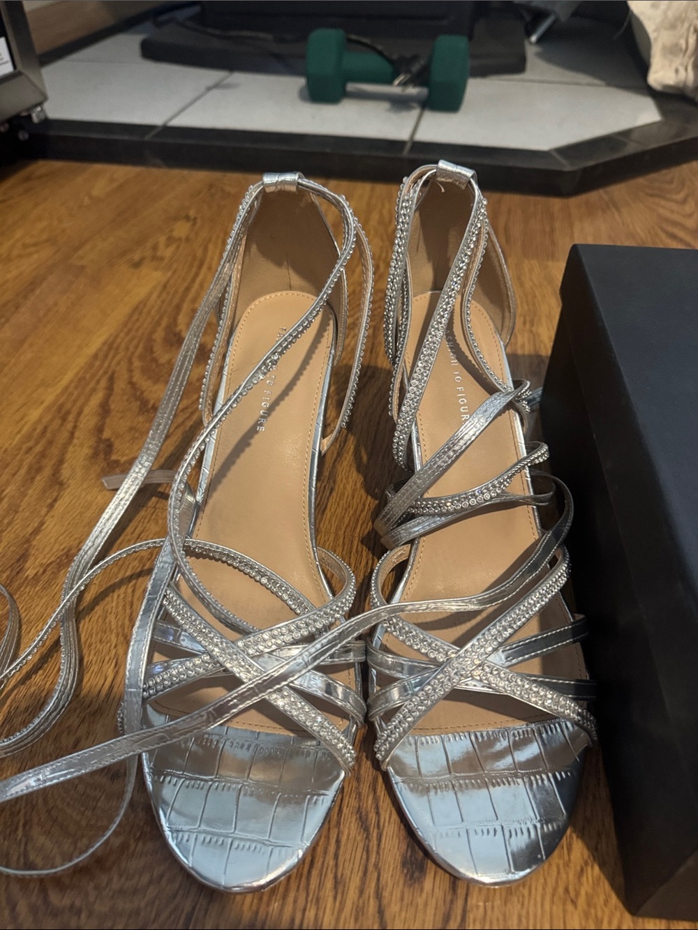 Fashion to Figure Silver Strappy Lace-Up Heeled Sandals
